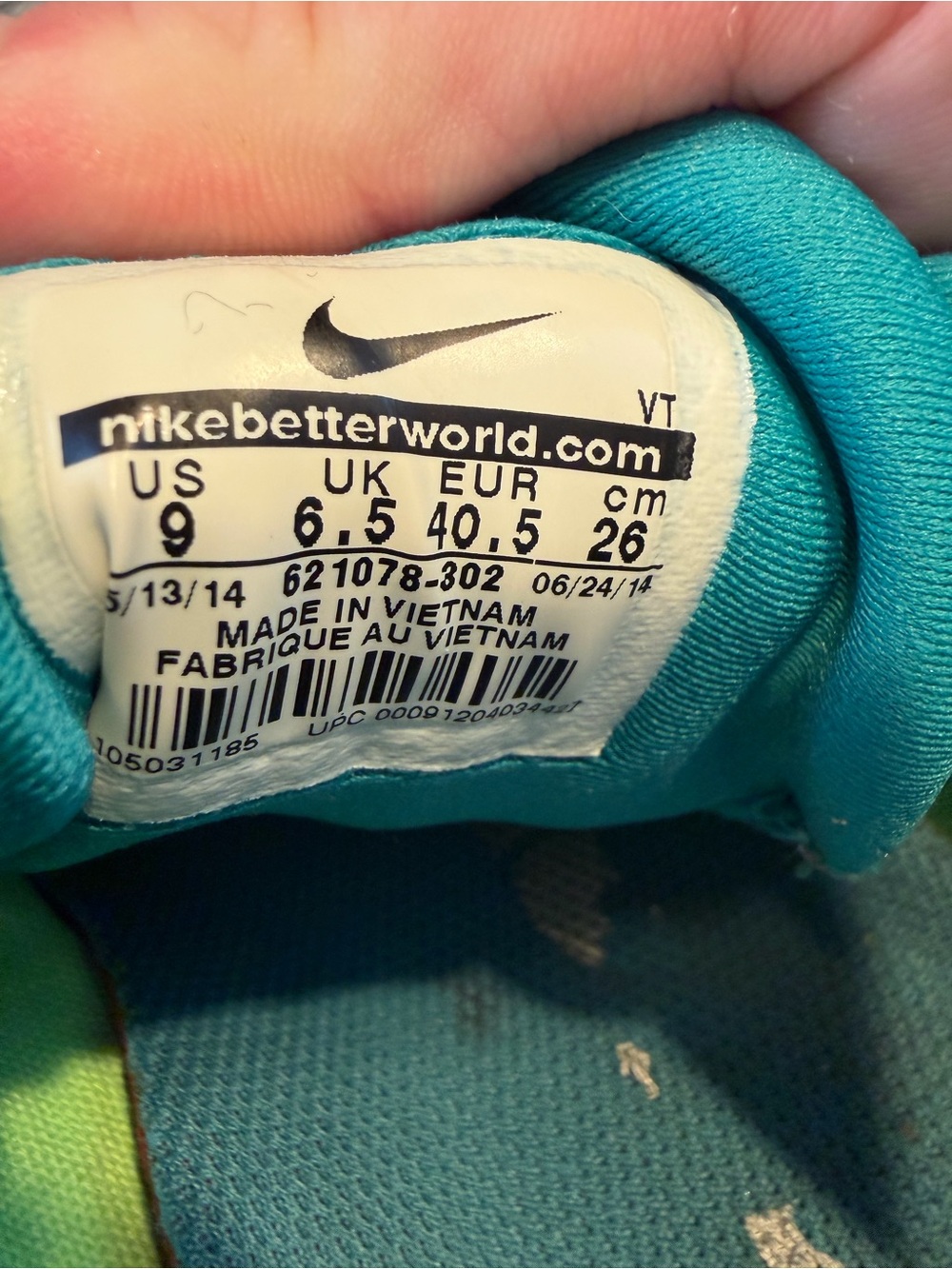 Women’s Nike Air Max Teal Flash Lime 621078-302 Size 9 - Picture 10 of 10